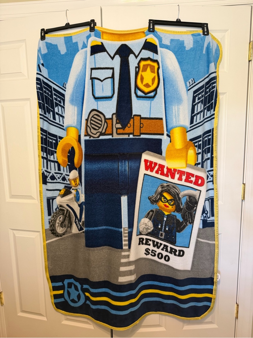 LEGO City Police throw blanket kids